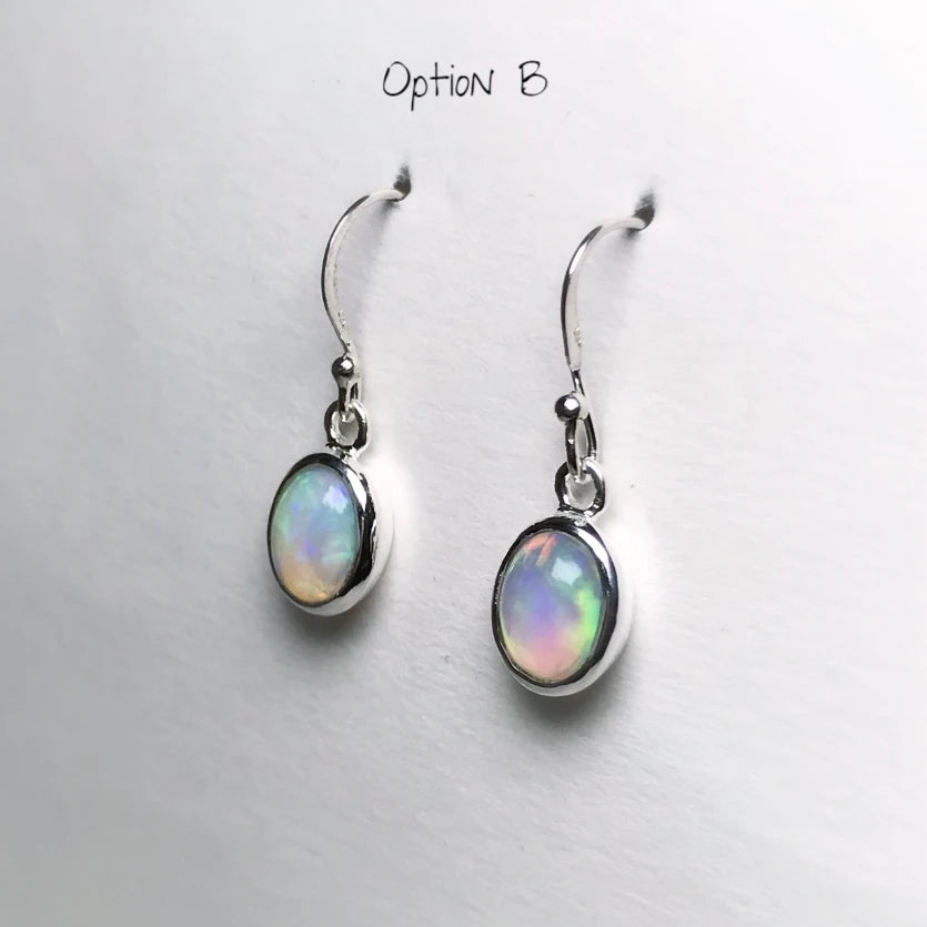 Ethiopian Fire Opal Dangle Earrings