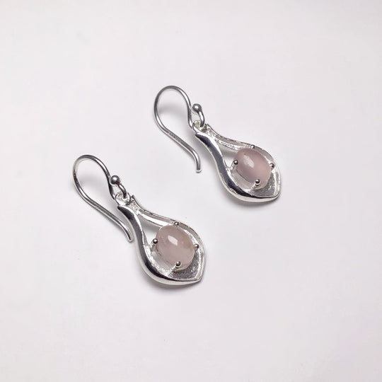 Rose Quartz Dangle Earrings - Rocks and Gems Canada