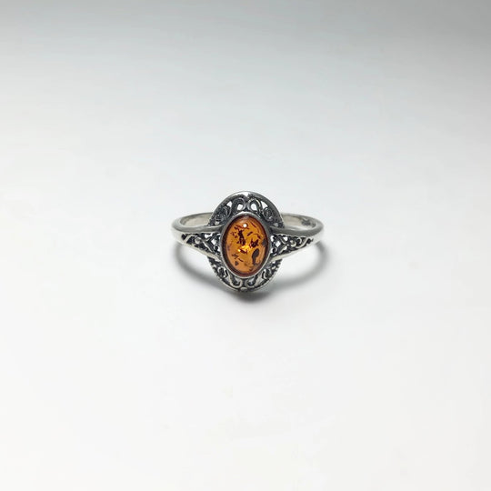 Cognac Amber Ring - Rocks and Gems Canada