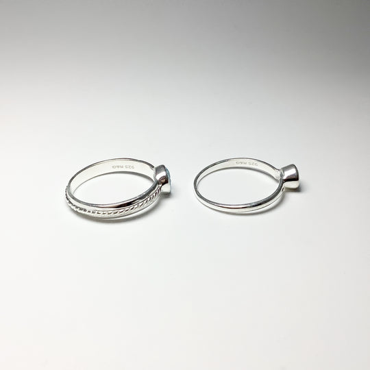 Double Ring Set - Blue Topaz - Rocks and Gems Canada