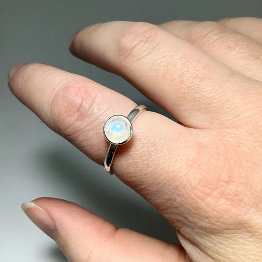 Rainbow Moonstone Ring - Rocks and Gems Canada