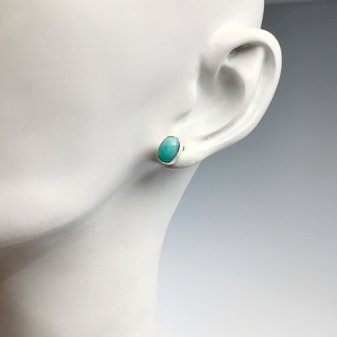 Amazonite Stud Earrings - Rocks and Gems Canada