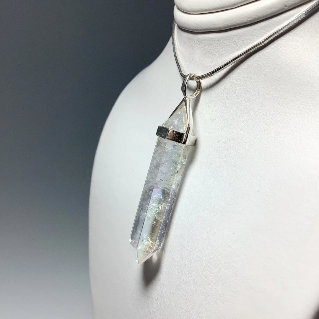 Opalescent Quartz Double Terminated Point Pendant - Rocks and Gems Canada