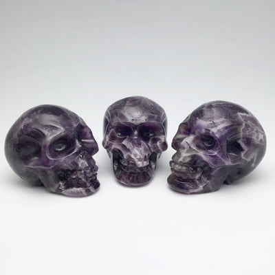 Carved Chevron Amethyst Skull at $85 Each