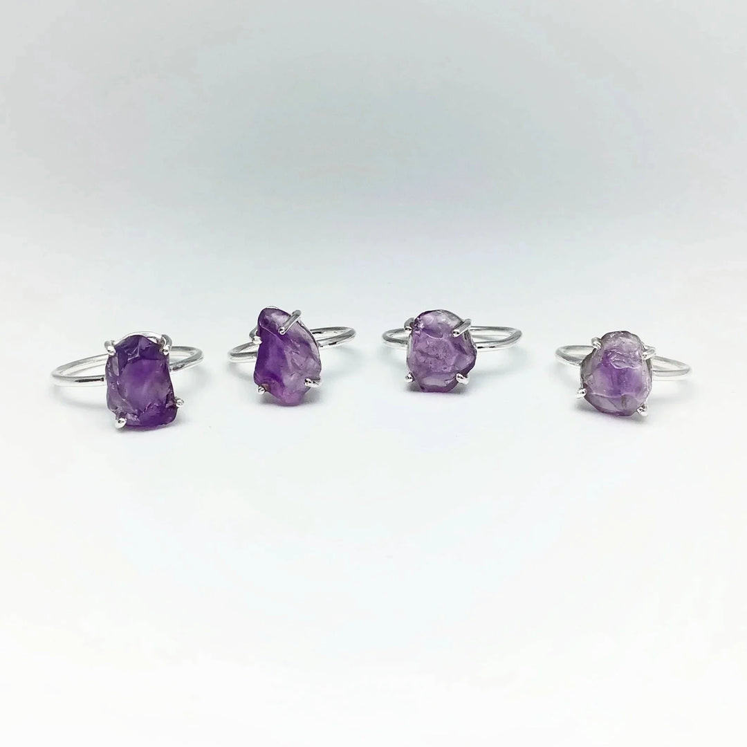 Raw Amethyst Ring - Rocks and Gems Canada