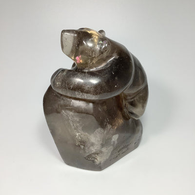 Smoky Quartz Bear Carving