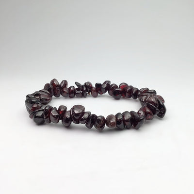 Garnet Chip Beaded Bracelet