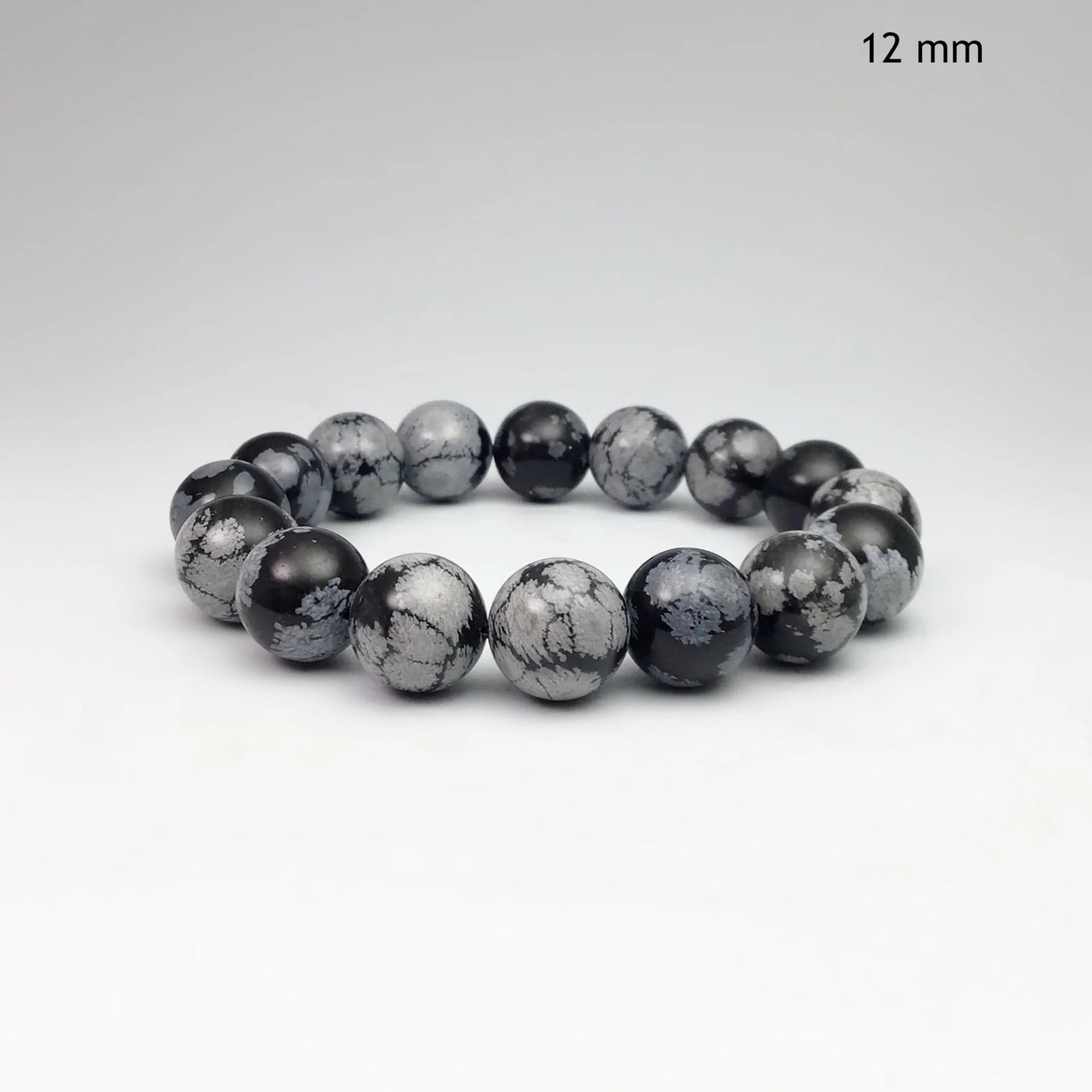 Snowflake Obsidian Beaded Bracelet