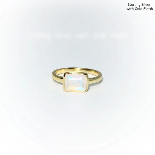 Rainbow Moonstone Ring - Rocks and Gems Canada