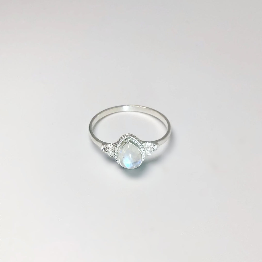 Rainbow Moonstone Ring - Rocks and Gems Canada