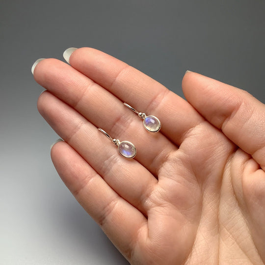 Rainbow Moonstone Dangle Earrings - Rocks and Gems Canada