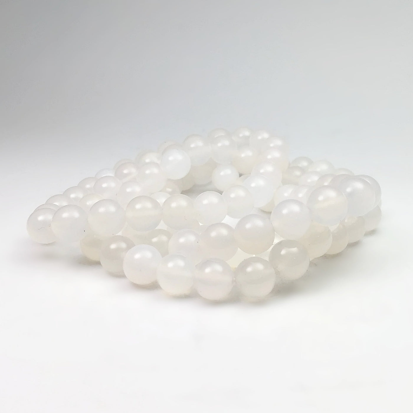 White Agate Beaded Bracelet