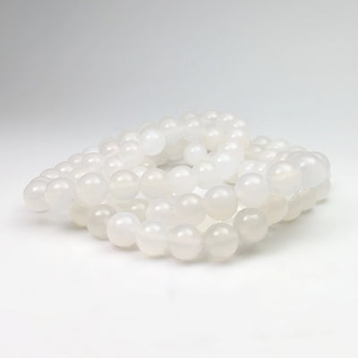 White Agate Beaded Bracelet