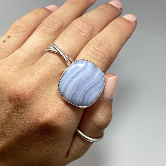 Blue Lace Agate Ring - Rocks and Gems Canada
