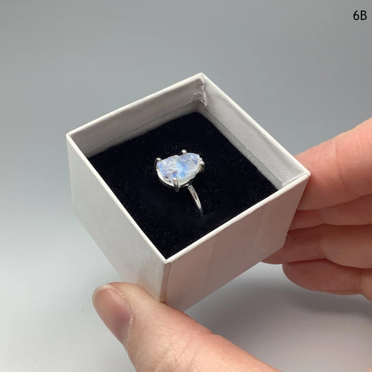 Raw Rainbow Moonstone Ring - Rocks and Gems Canada