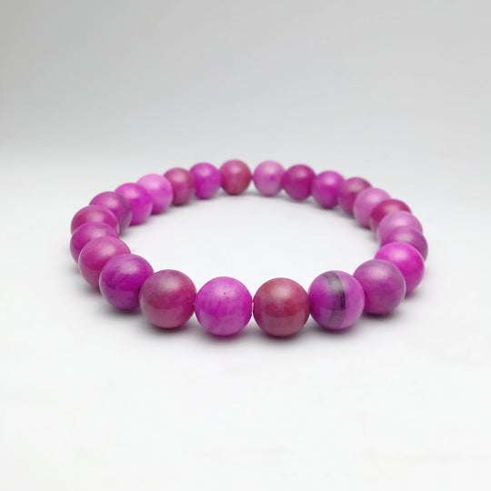 Pink Crazy Lace Agate Beaded Bracelet - Rocks and Gems Canada
