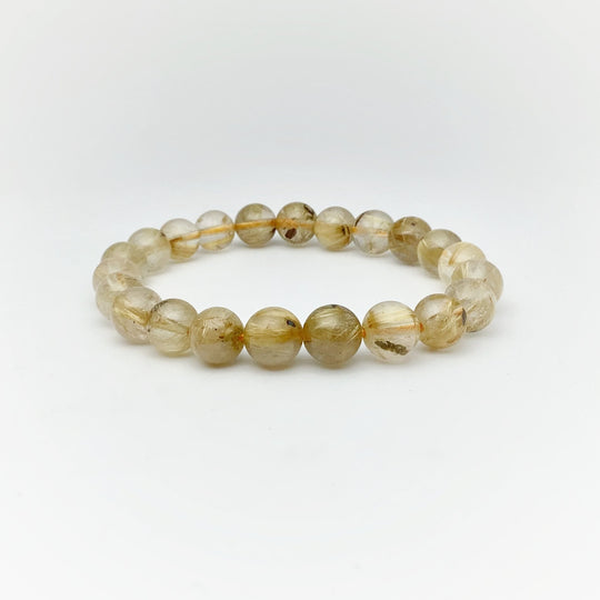 Rutilated Quartz Beaded Bracelet - Rocks and Gems Canada