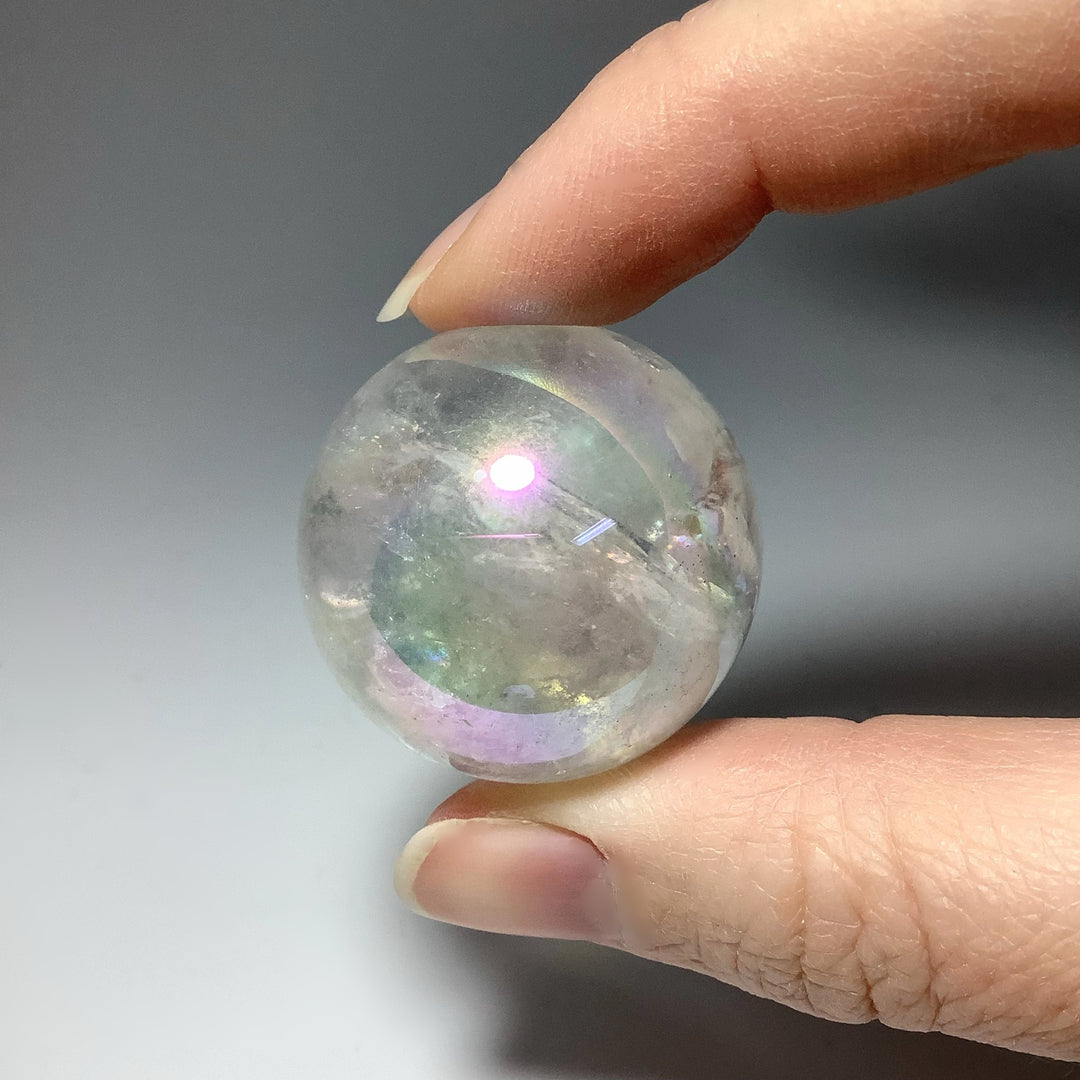 Opalescent Aura Quartz Sphere - Rocks and Gems Canada