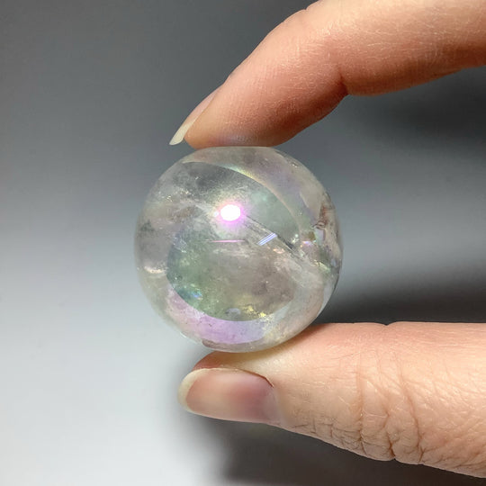 Opalescent Aura Quartz Sphere - Rocks and Gems Canada