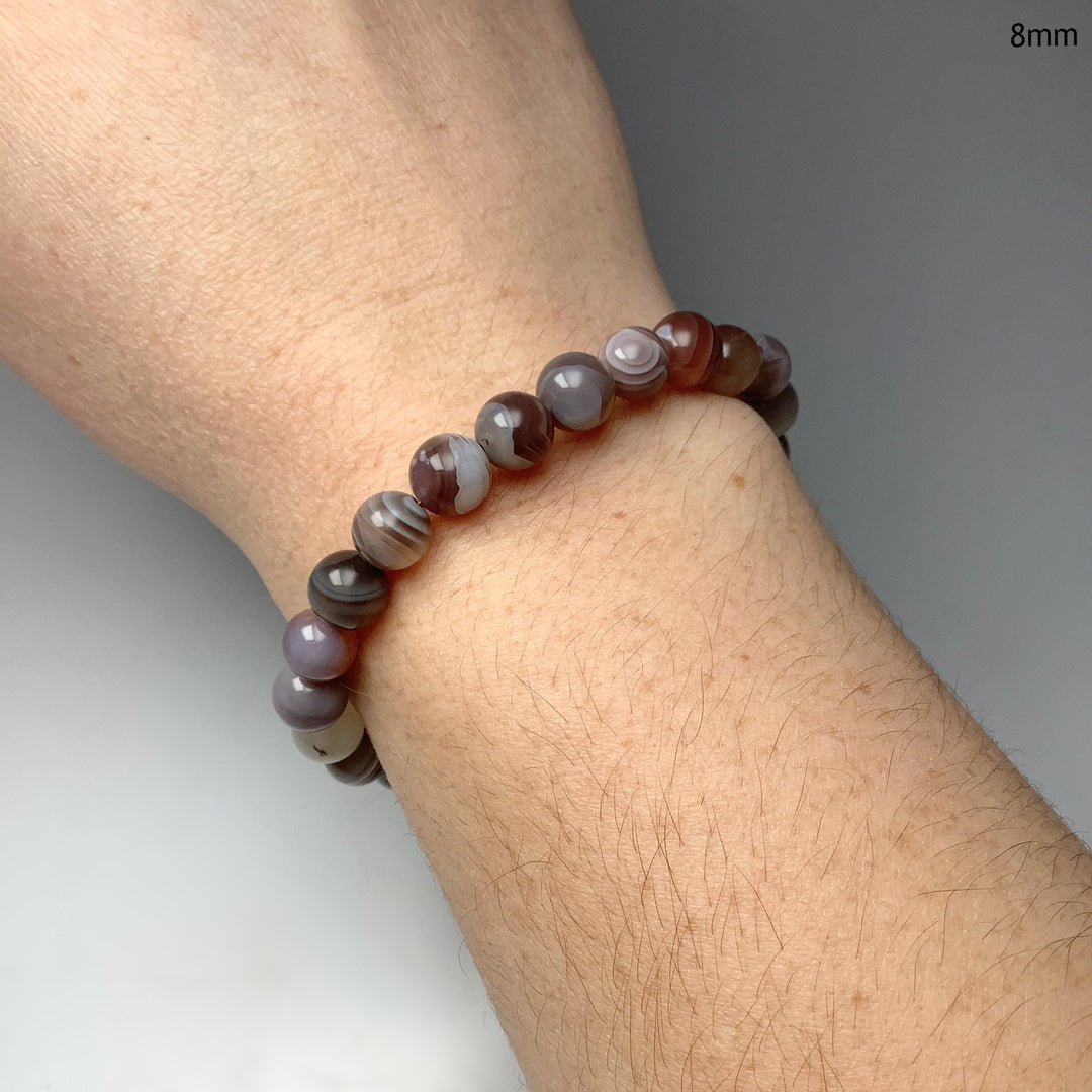 Botswana Agate Beaded Bracelet - Rocks and Gems Canada