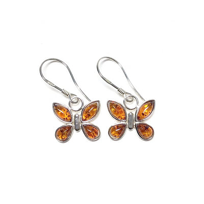 Cognac Amber Dangle Earrings