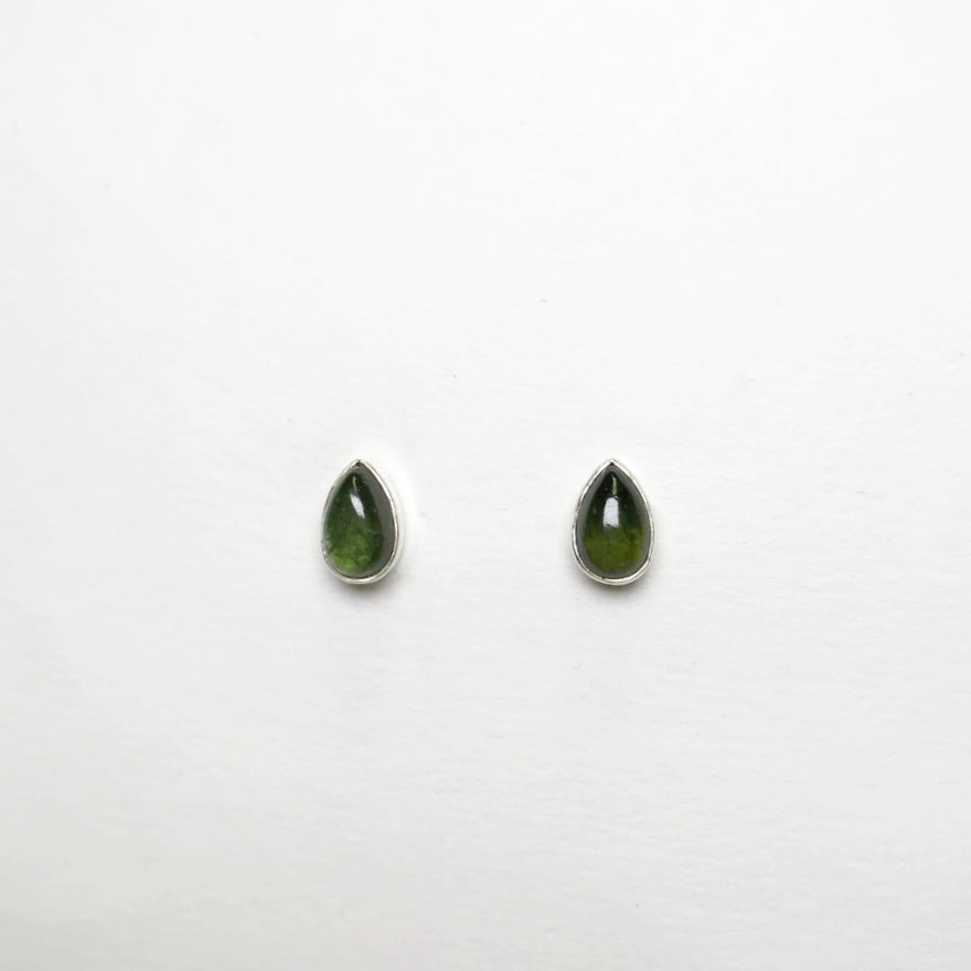 Green Tourmaline Stud Earrings - Rocks and Gems Canada