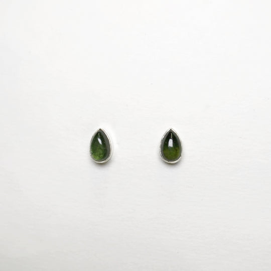 Green Tourmaline Stud Earrings - Rocks and Gems Canada