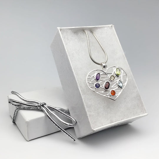 Multistone Heart Pendant - Rocks and Gems Canada