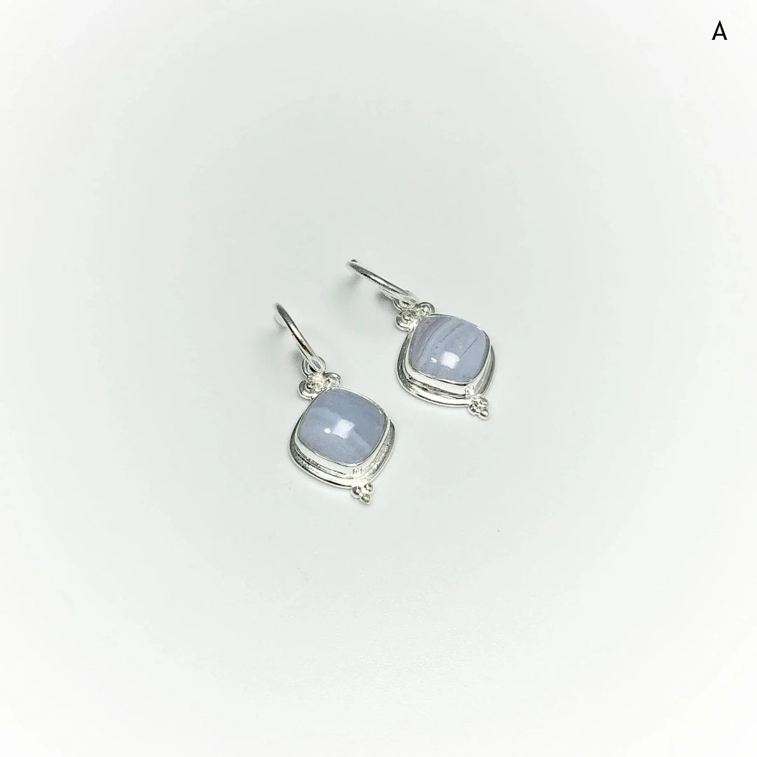Blue Lace Agate Dangle Earrings - Rocks and Gems Canada