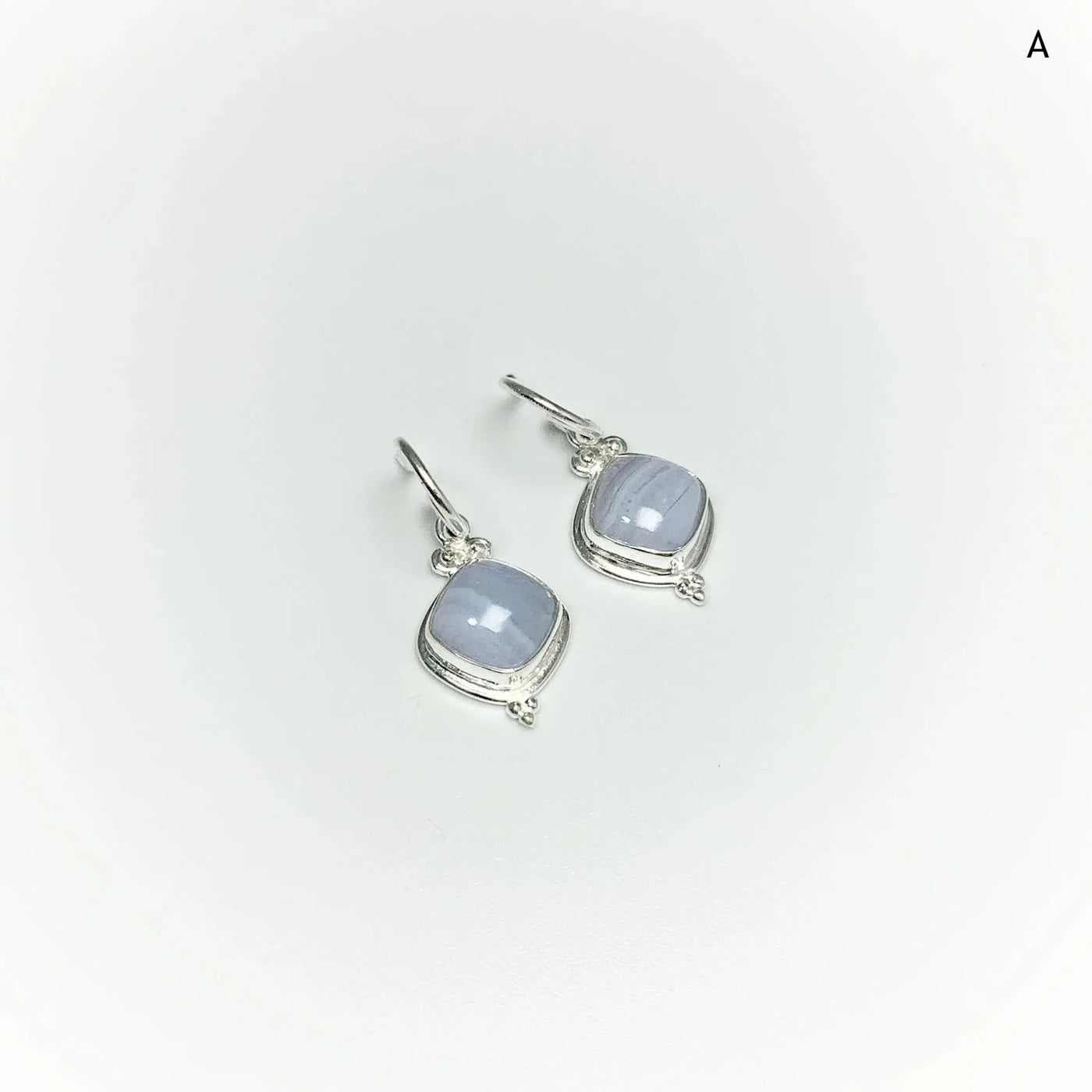 Blue Lace Agate Dangle Earrings