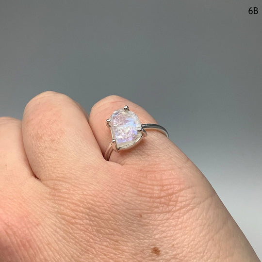Raw Rainbow Moonstone Ring - Rocks and Gems Canada