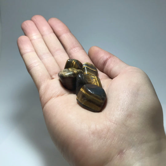 Tiger Eye Small Tumbles Pouch - Rocks and Gems Canada
