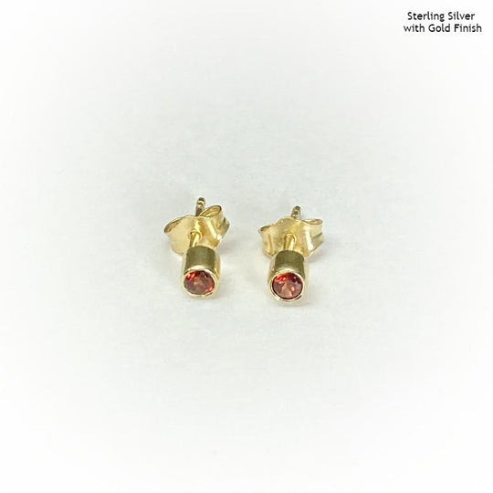 Garnet Stud Earrings - Rocks and Gems Canada