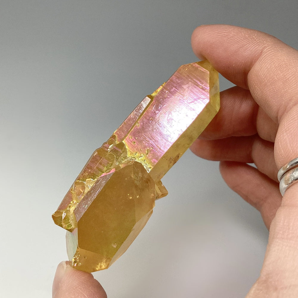 Sunset Aura Quartz Cluster - Rocks and Gems Canada