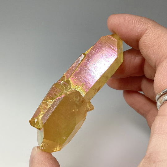 Sunset Aura Quartz Cluster - Rocks and Gems Canada