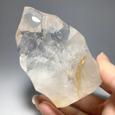 Carved Quartz with Hematoid Inclusions Flame