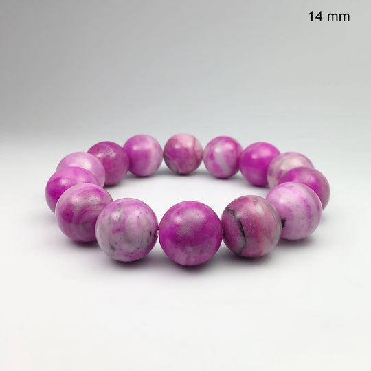 Pink Crazy Lace Agate Beaded Bracelet - Rocks and Gems Canada