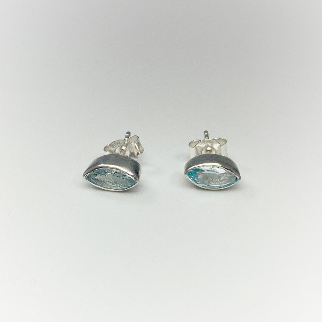 Blue Topaz Stud Earrings - Rocks and Gems Canada