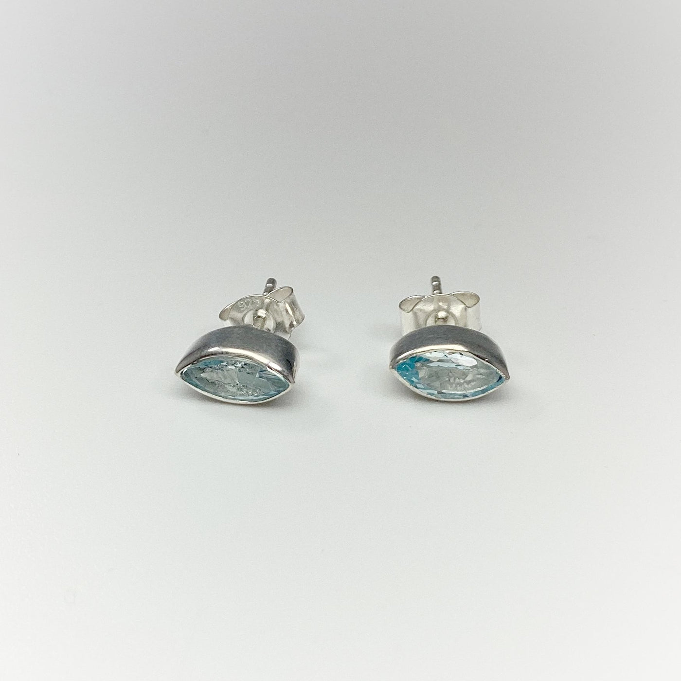 Blue Topaz Stud Earrings