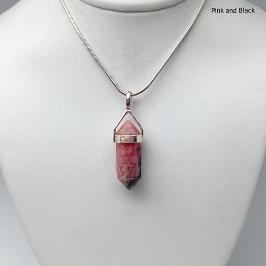 Rhodonite Double Terminated Point Pendant - Rocks and Gems Canada