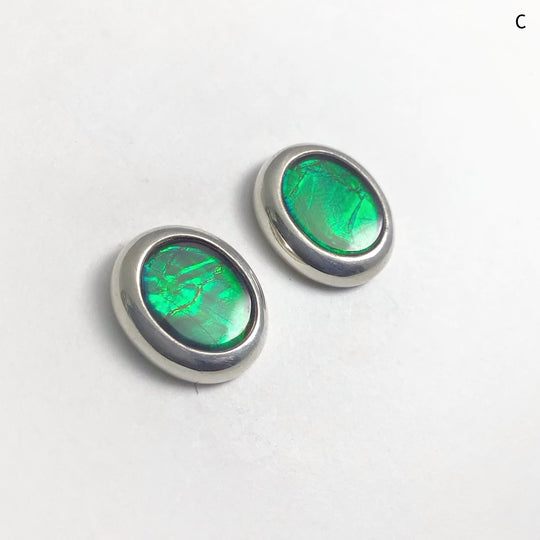 Alberta Ammolite Stud Earrings - Rocks and Gems Canada