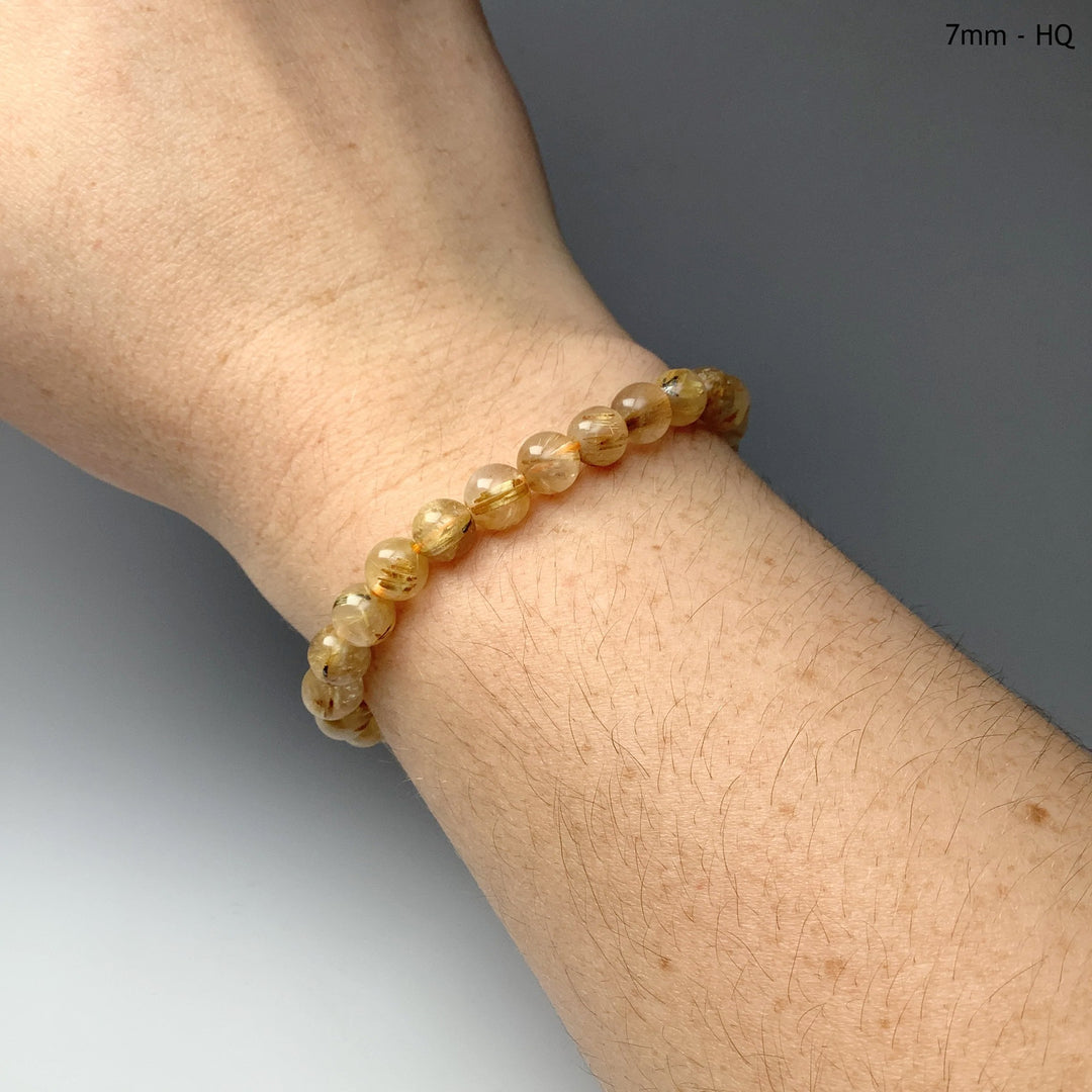 Rutilated Quartz Beaded Bracelet - Rocks and Gems Canada