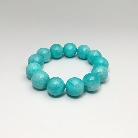 Amazonite Beaded Bracelet - 16mm - High Quality - Rocks and Gems Canada