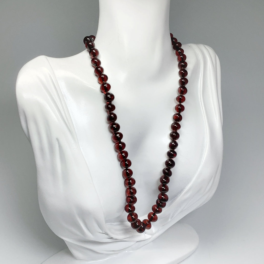 Cherry Amber Beaded Necklace - Rocks and Gems Canada