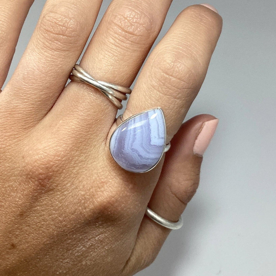 Blue Lace Agate Ring - Rocks and Gems Canada