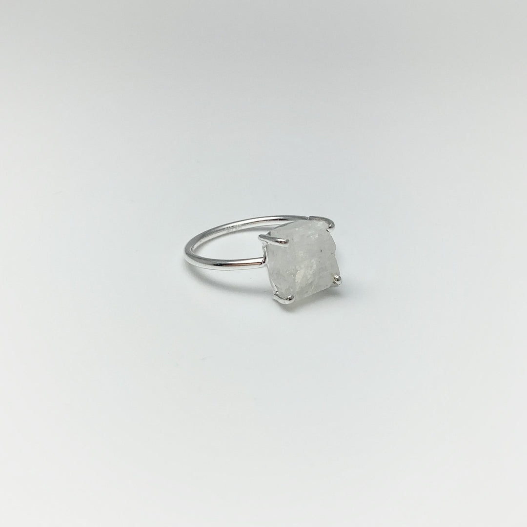 Raw Rainbow Moonstone Ring - Rocks and Gems Canada