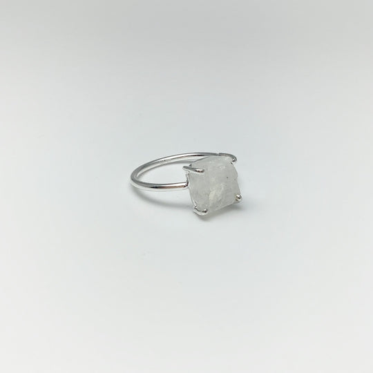 Raw Rainbow Moonstone Ring - Rocks and Gems Canada