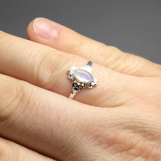 Rainbow Moonstone Ring - Rocks and Gems Canada