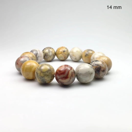 Natural Crazy Lace Agate Beaded Bracelet - Rocks and Gems Canada