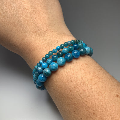 Blue Apatite Beaded Bracelet